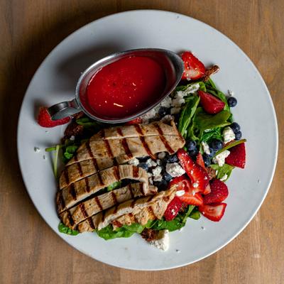 Chicken salad, top view.