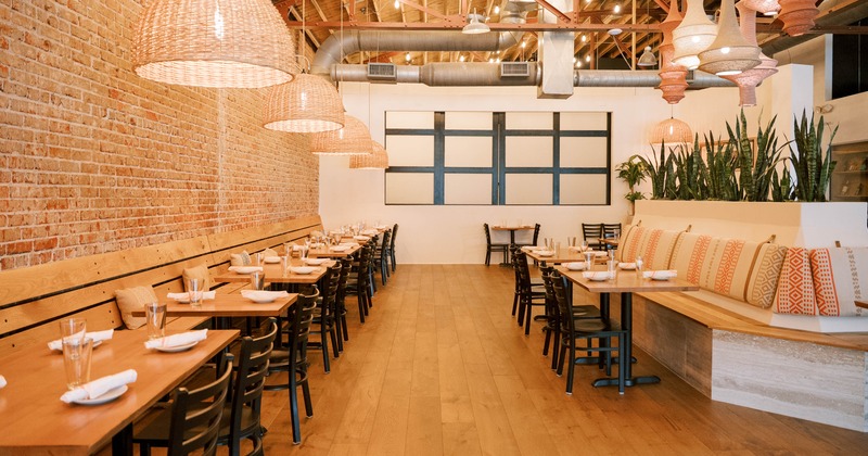Interior, tables with chairs