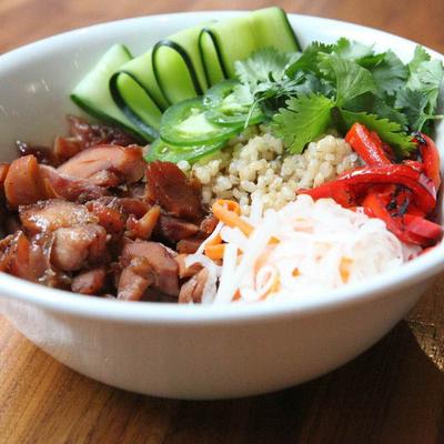 Rice bowl with veggies.