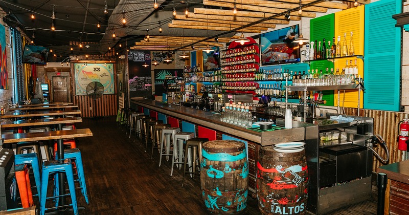 Interior space, bar and seating area