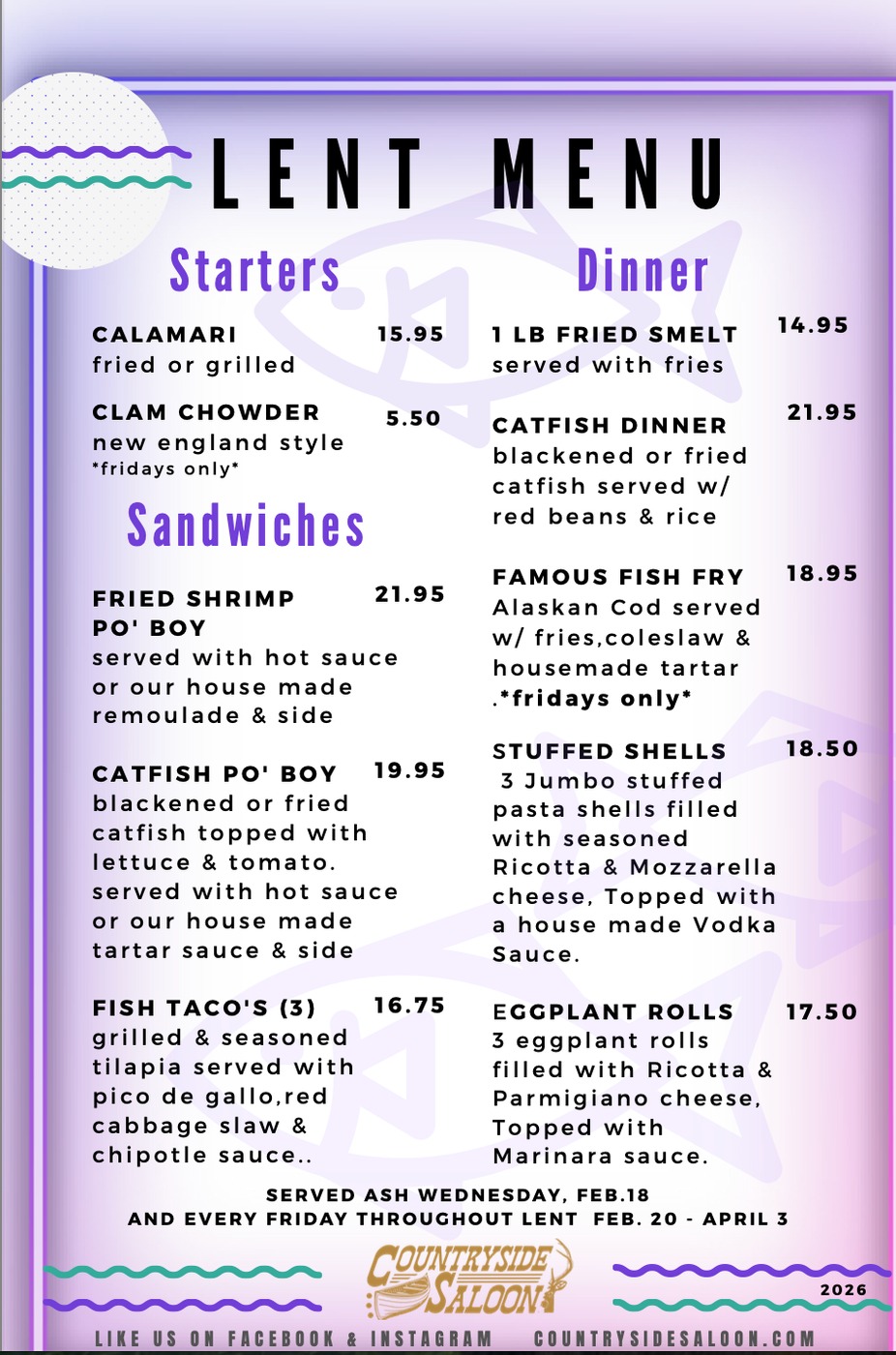 Offering Lent Menu... event photo