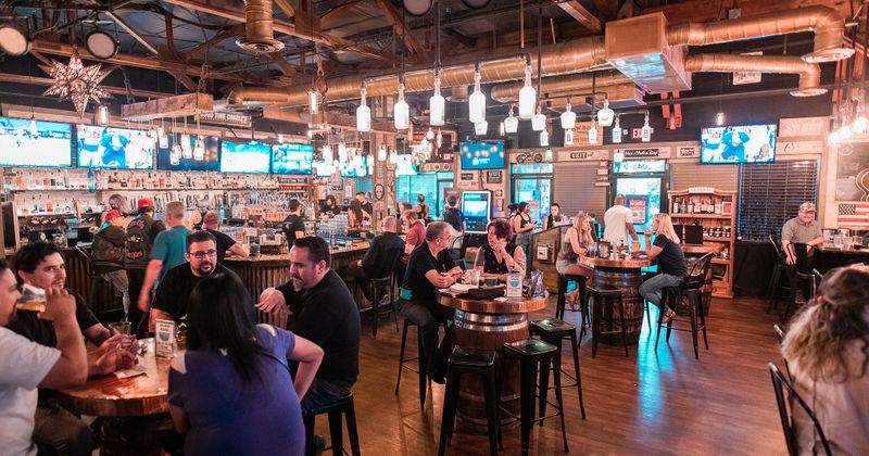 Interior, guests in bar