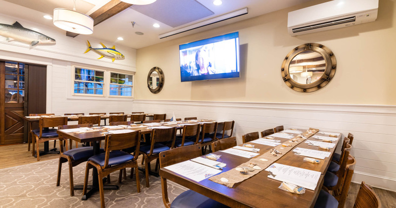 Interior, tables ready for guests