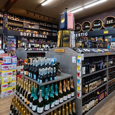 Champagne and wine selection.