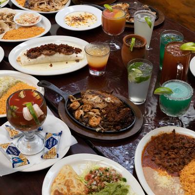 Various food and drinks.