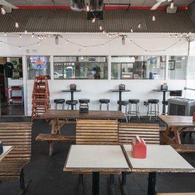 Interior seating area.