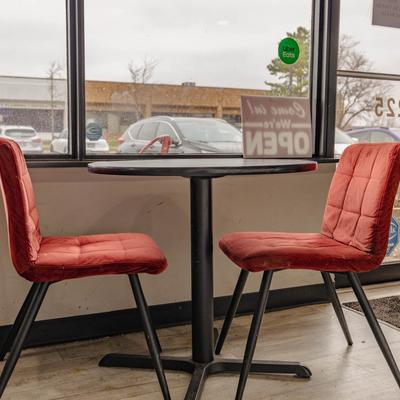 Table by the window.