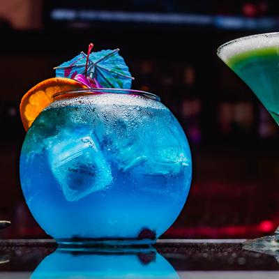 Blue cocktail.