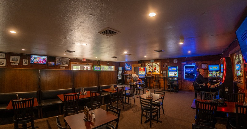 Interior, diner area, wide view
