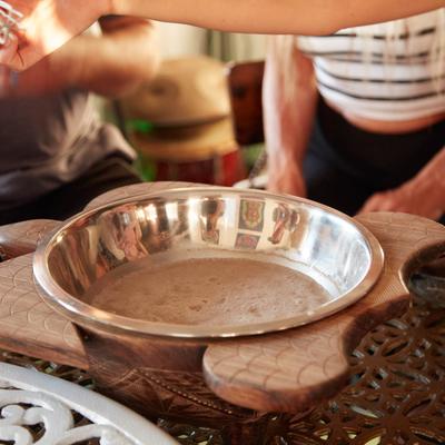 The containers for preparing kava.