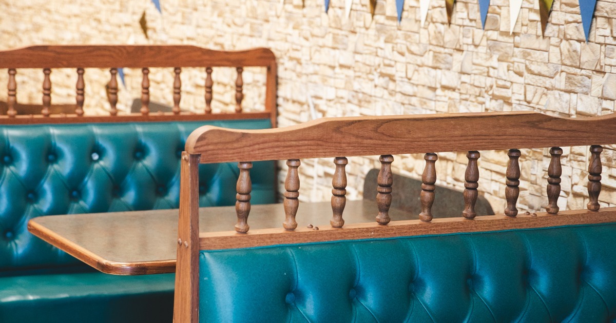 Booths by the wall
