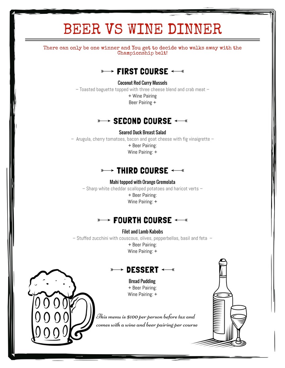 Beer vs Wine Dinner event photo