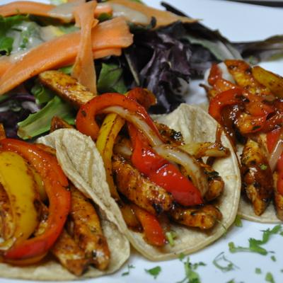 Tacos with meat and vegetables