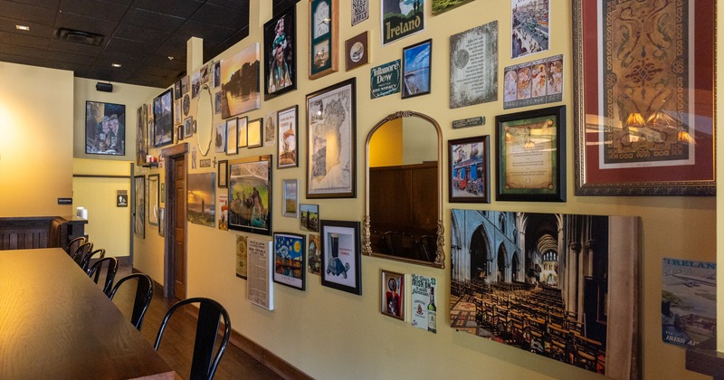 Interior, decorated wall