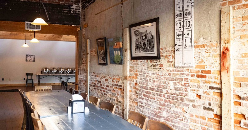 Dining area, one long table for guests