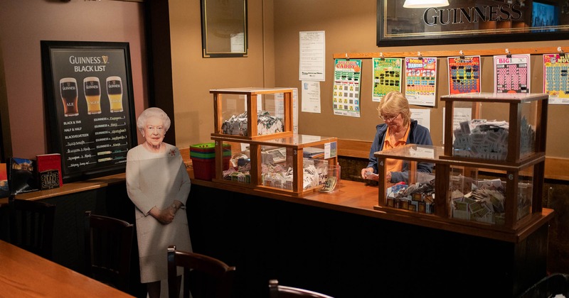 People around the serving counter