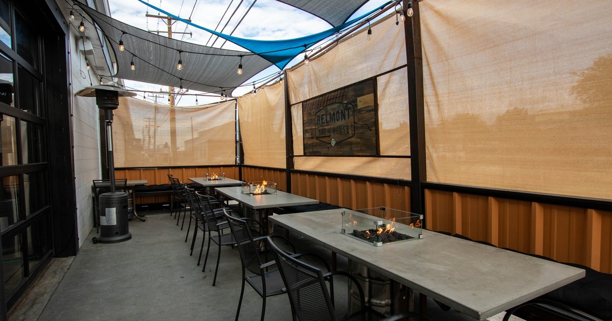 Back Patio with Fire Pits and Tables