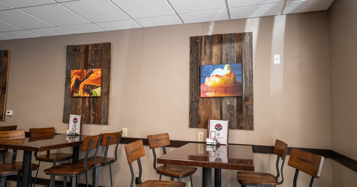 Interior, bar tables and stools