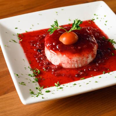 Creamy and gelatinous dessert.