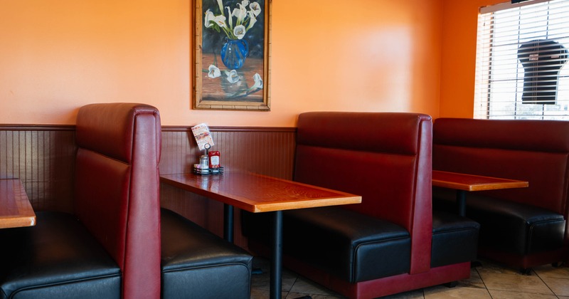 Interior, restaurant booths