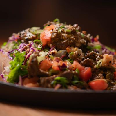 Thai Steak Salad, close-up.