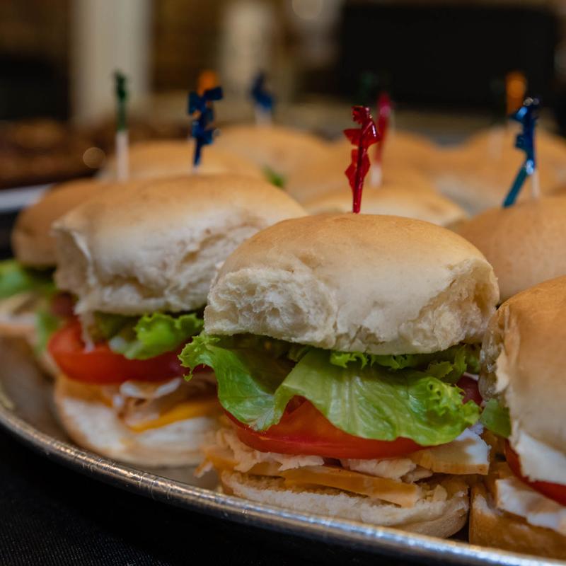 Hand Carved Turkey and Cheddar Cheese Sliders photo