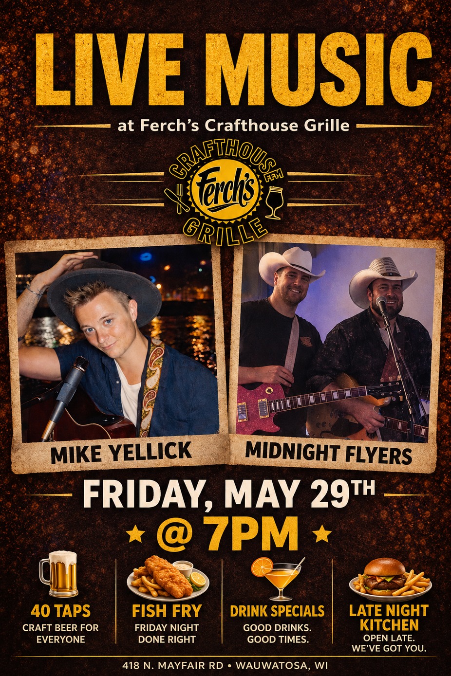 Live Music - Mike Yellick & The Midnight Flyers event photo