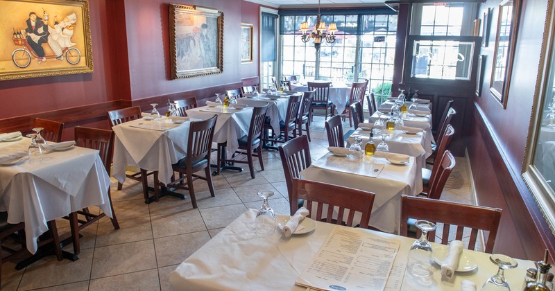 Interior, dining area, pictures on the wall
