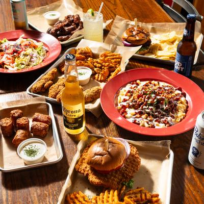Various food on table