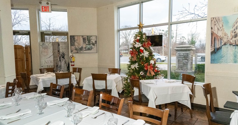 Interior, tables and chairs