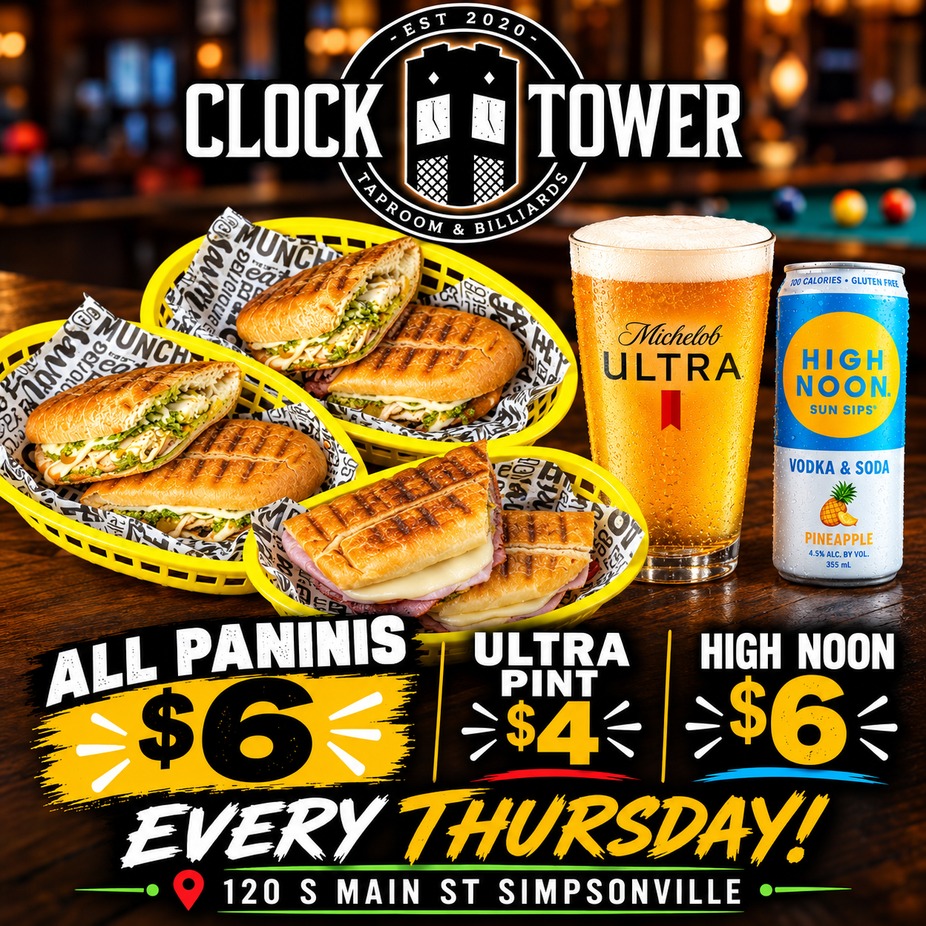 THURSDAY SPECIALS $6 Paninis, $4 Ultras, $6 High Noons event photo