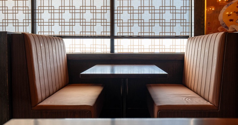 Interior, dining booths