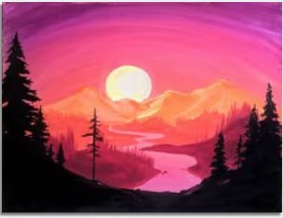 Paint Nite: Sunset Silhouette III event photo