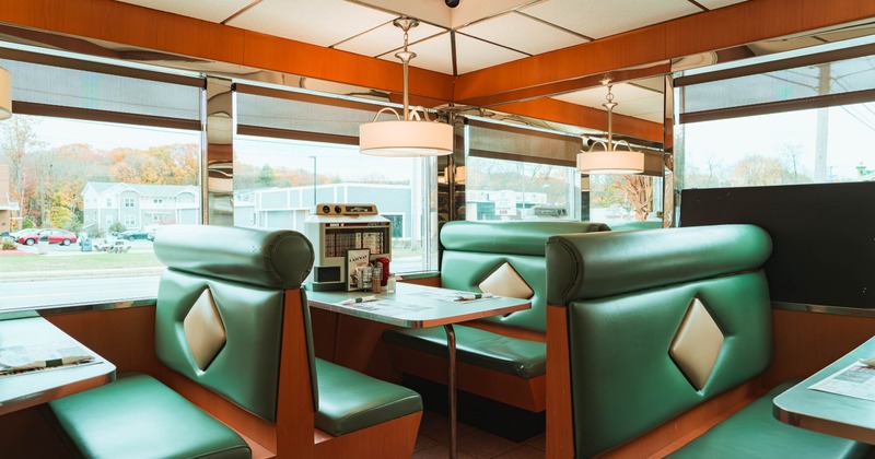 Interior, booths seating area