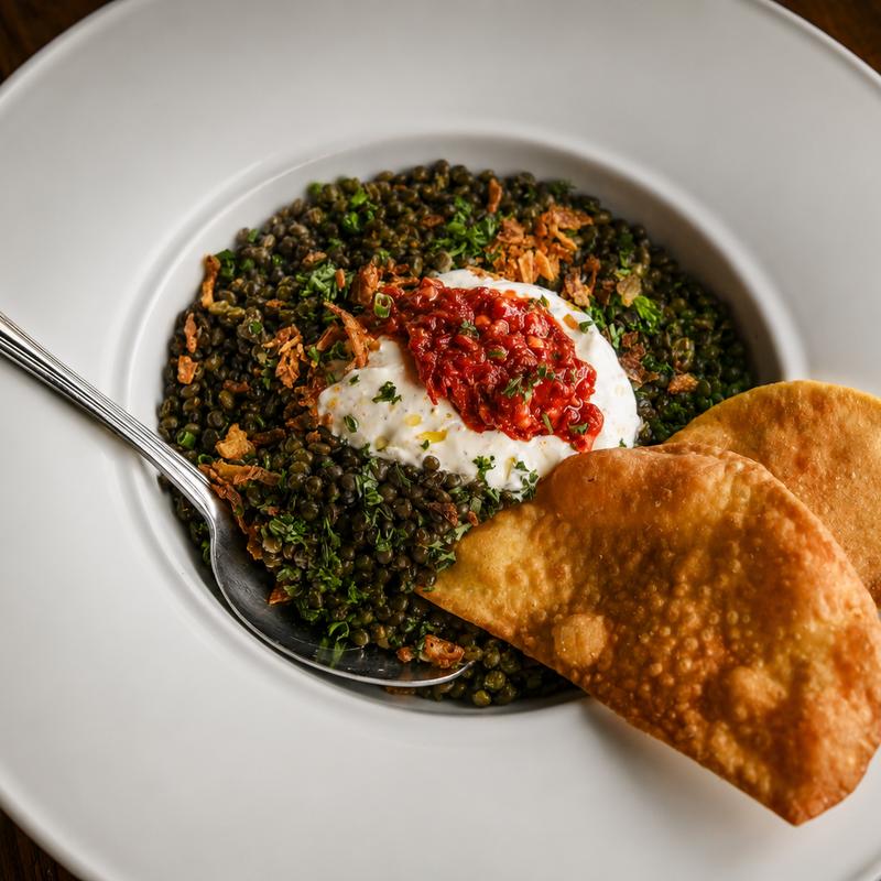 Braised Lentil & Naan photo