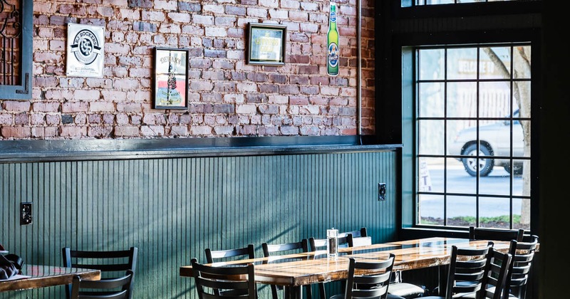 Interior, dining area, tables and chairs