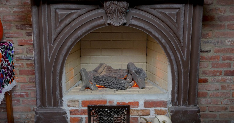 Interior, fireplace