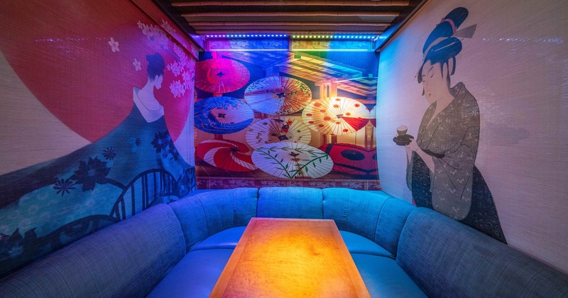 Interior, seating area, booth