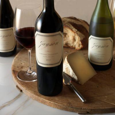 Whine bottles and cheese