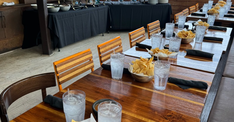 Interior, wide view, bar area