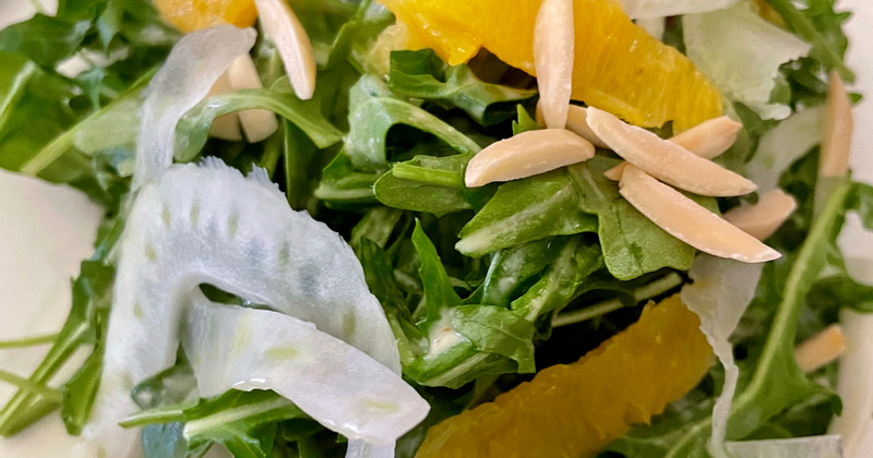 Citrus Salad, flat lay closeup view