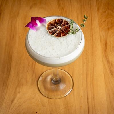 Hierbas Santa Sour cocktail.