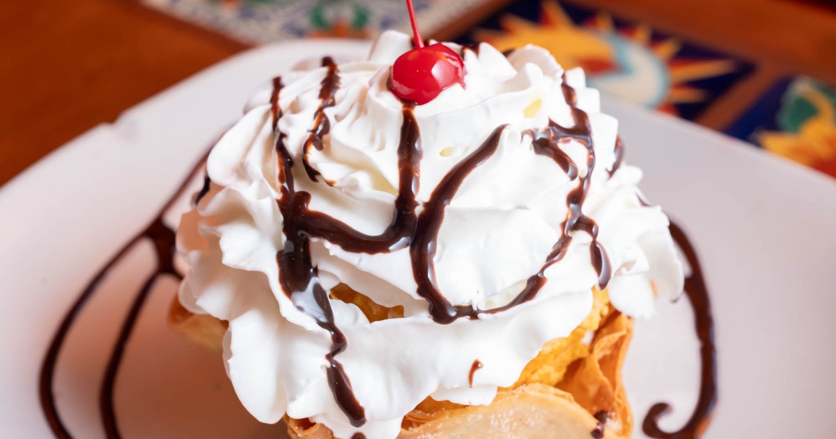 Served fried ice cream