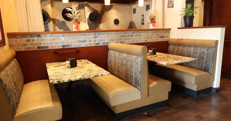 Interior, benches and chairs