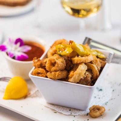 Fried Calamari served with homemade pomodoro sauce.