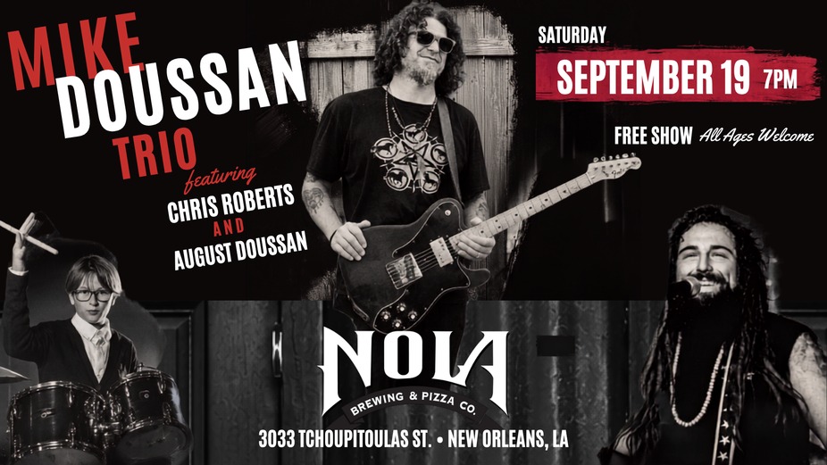 FREE LIVE MUSIC:  Mike Doussan Trio featuring Chris Roberts and August Doussan event photo