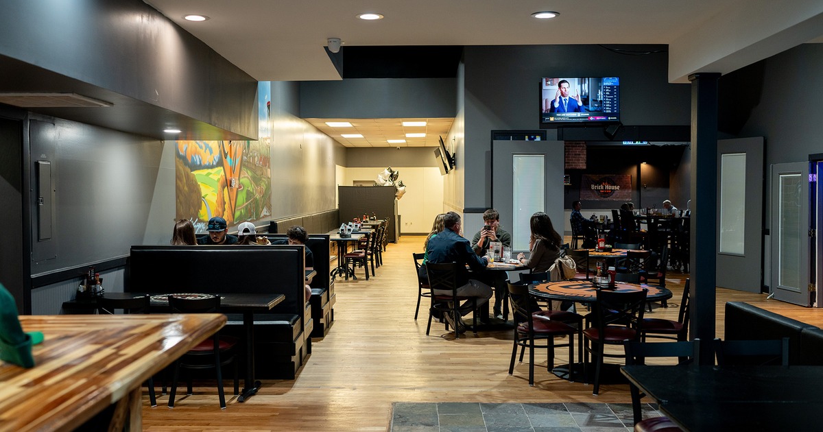 Interior, dining area with guests