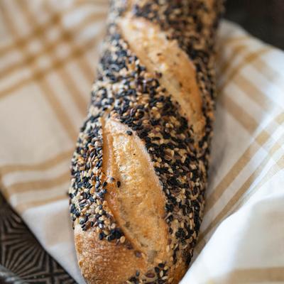 Seeded Sourdough Baguettes.