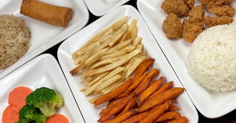 Various dishes, top view