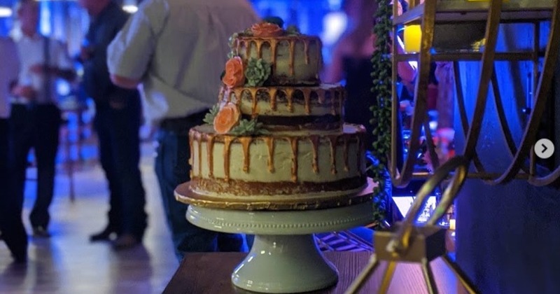 A large wedding cake